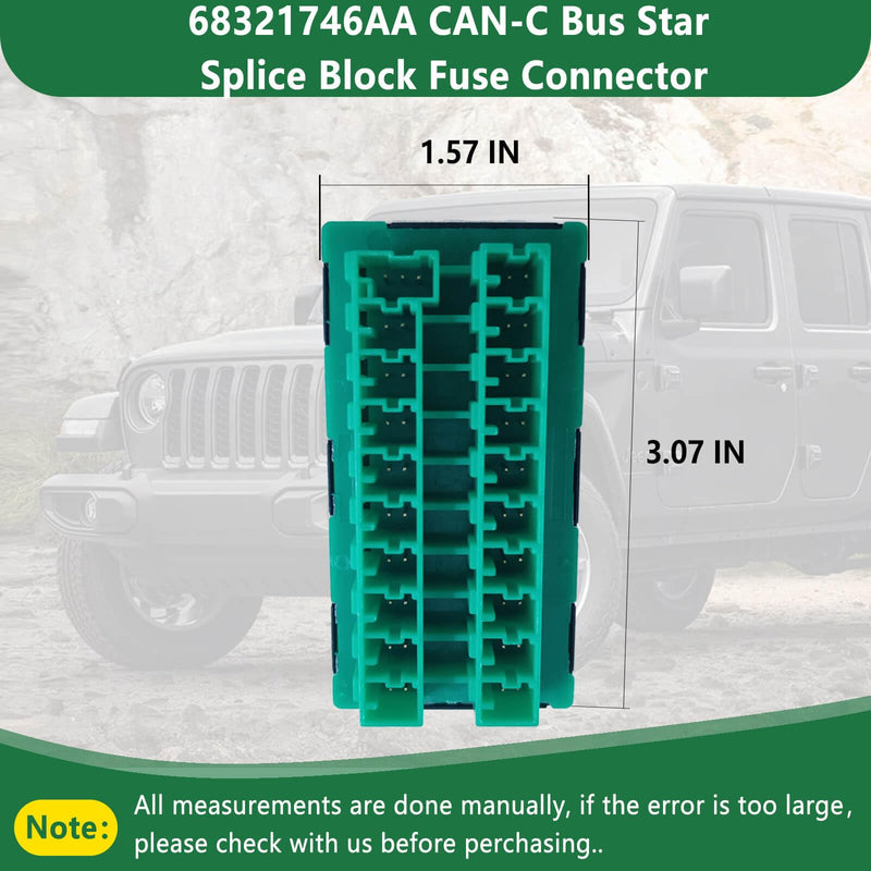 68321746AA CAN-C Bus Star Splice Block Fuse Connector for Jeep Gladiator Wrangler JL JT, Chrysler Pacifica Voyager, Dodge Ram 1500 2500 3500 – Replaces Mopar 2-2272352-5