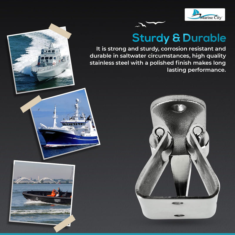 MARINE CITY Door Stopper Catch and Holder, Heavy-Duty Stainless Steel, Rust-Resistant, Ideal for Boats, RVs, Marine Use, Doors, Cabinets and Hatches 1-1/2 inches