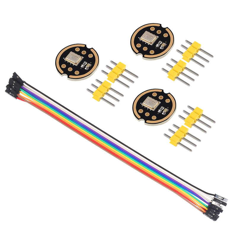 3PCS INMP441 Omnidirectional Microphone Module I2S Interface MEMS High Precision Low Power Ultra Small Volume with 20CM/7.8" 10pins Dupont Cable Female to Female for ESP32 DIY 3PCS