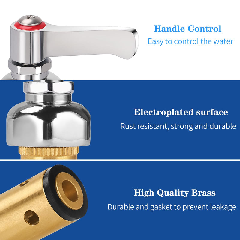 Replacement 002714-40 Hot Side Lever Handle Brass Spindle Assembly Replacement Faucet Cartridge, Handle Stem Assembly Fits for All T&S Faucets, Red