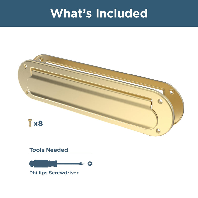 Franklin Brass Derby Mail Slot for Door in Brushed Gold HHMSL-BRG-U
