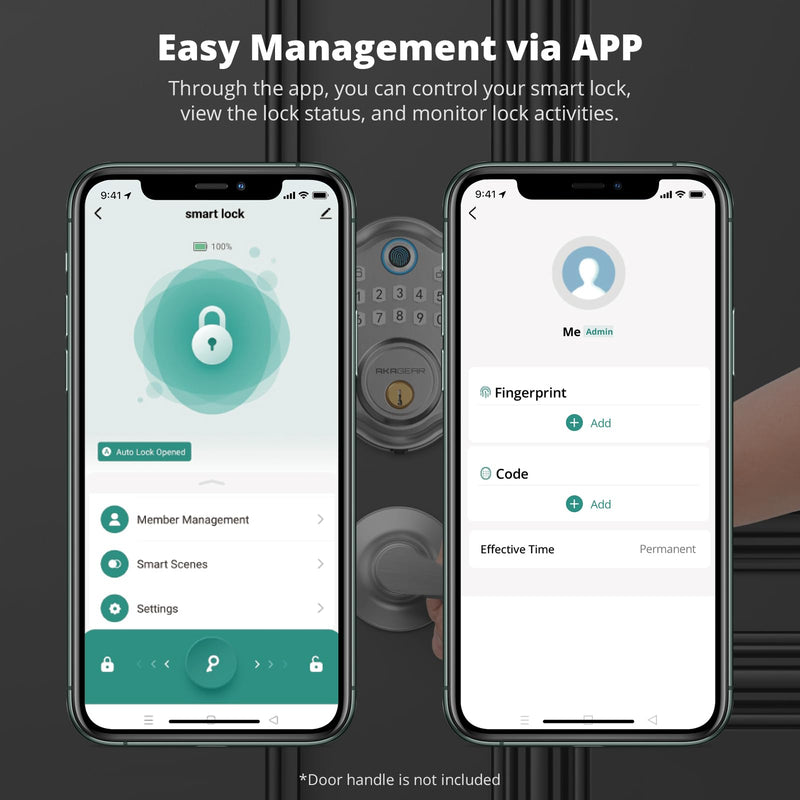 DS10 Pro Keyless Entry Door Lock with APP Control - Fingerprint Electronic Keypad Door Lock, Smart Locks for Front Door, Auto-Lock & One Touch Locking with Bluetooth - Satin Nickel