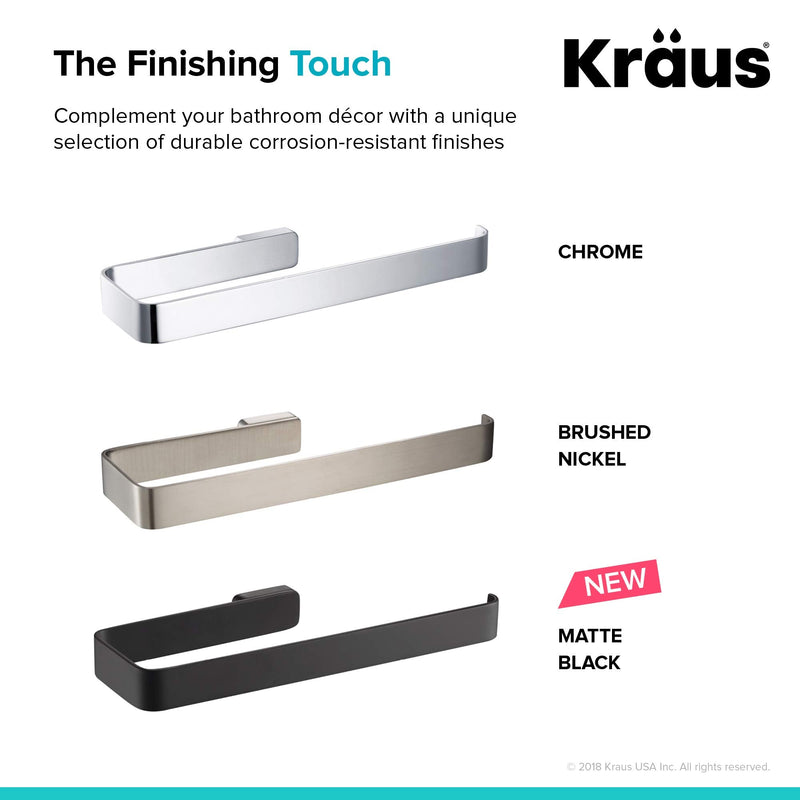 KRAUS Stelios Bathroom Towel Ring, Chrome Finish, KEA-19925CH