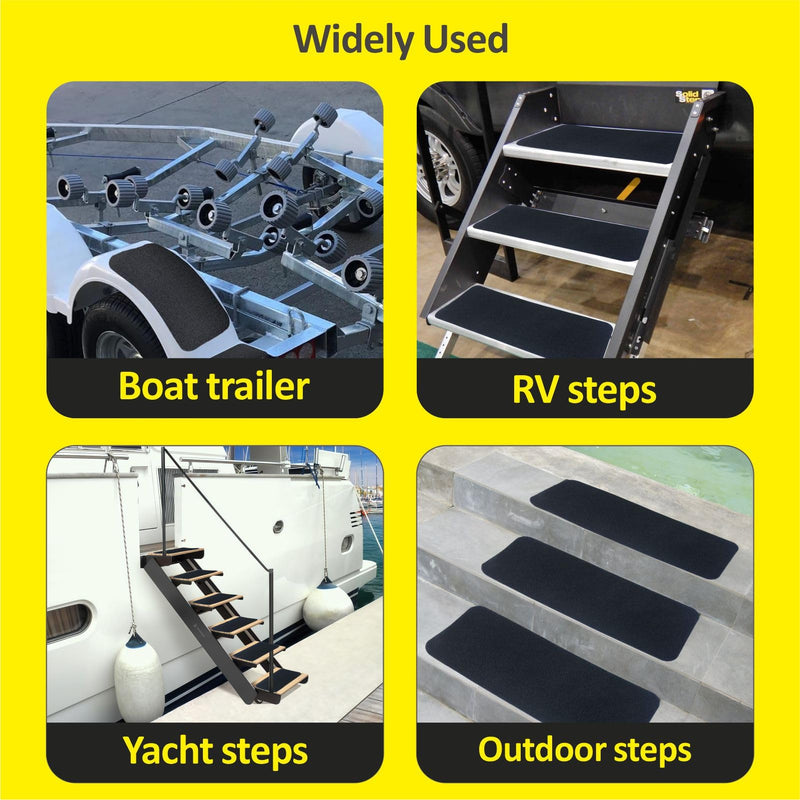 Marine Non-Skid Pads for Boat Trailer Fenders Steps, Boat Treads Adhesive Traction Sheet, Ship Deck Tools Accessories, Set of 4 5.9"W x 15.8"L