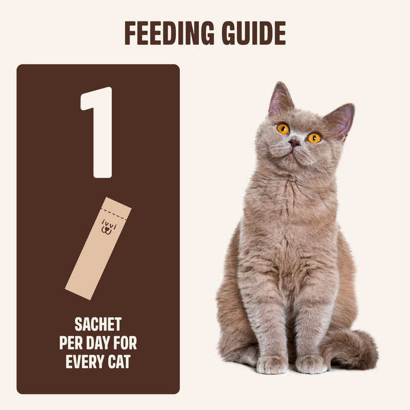 ivvi Indoor Hairball Support Cat Treat – Creamy Lickable Treat for Indoor Cats – Malt & Fiber Digestive Support – Helps Reduce Hairballs – Grain Free – 15g Sachets