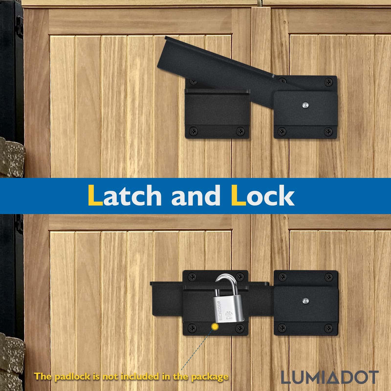 Flip Gate Latch Lock with Padlock Hole 2Pack, 3.5mm Heavy Duty Aluminum Alloy Adjustable Door Latch for Sliding Swing Open Door, Outdoor Gate, Wooden Fence, Barn Door, Shed, Garage, Yard 2 Pack