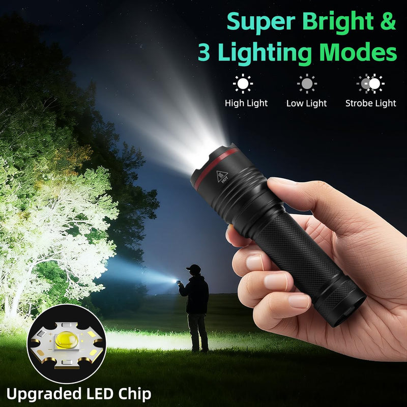 6Pack Rechargeable Flashlights High Lumens, Small Flashlight Powerful, Mini LED Flashlight Rechargeable, Handheld Tactical Flash Light, Super Bright Pocket Flashlights for Home Emergency Camping 6Pack