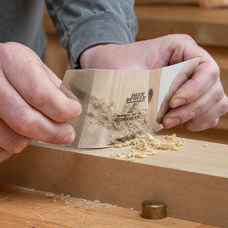 Blue Spruce Toolworks Straight 6" Card Scraper Set, 3 Flex Options, Smooth and Refine Flat Surfaces, Rectangular Card Scraper for Woodworking, USA Made