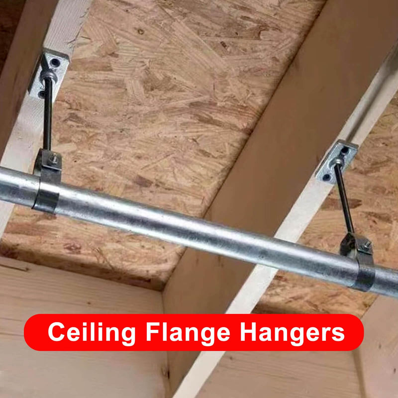 3/8 Pipe Hanger Ceiling Flange Hanger 8PCS Ceiling Flange Hanger Plate for Plumbing and Industrial Decor, Plate Connector 3/8in Silver Exselens 3/8"