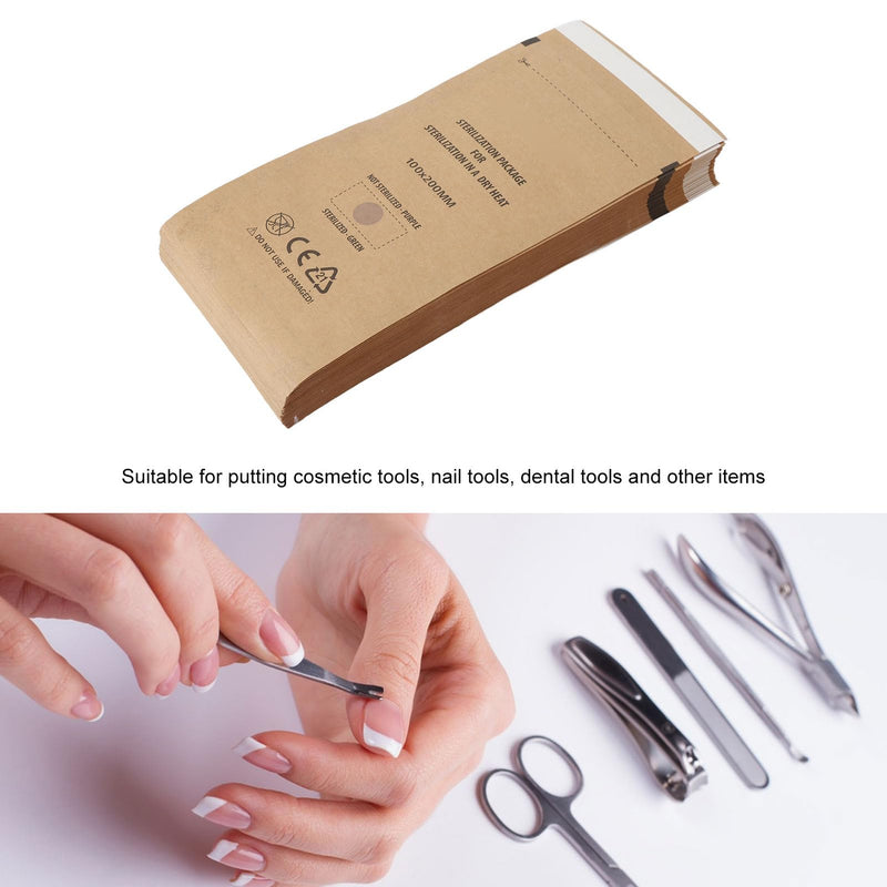100Pcs Dental Products Self Sealing Pouch Disposable Nail Art Tools Cleansing Bag for Clinic Salon M