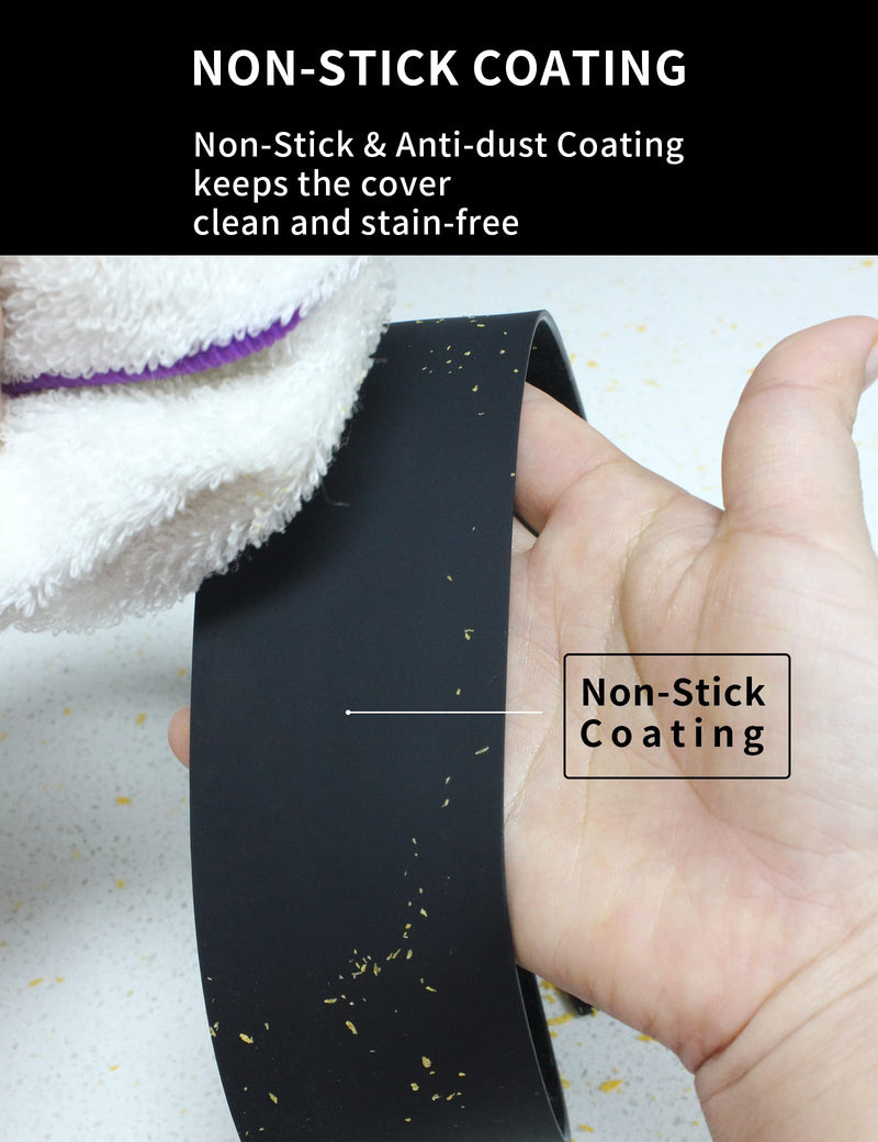 25 inch Black Stove Gap Covers (2 Pack), Silicone Gap Filler for Stove and Counter, Oven Edge Side Gap Guards, Kitchen Range Crumb Catcher Strips between Stovetop and Countertop 25 inch Black