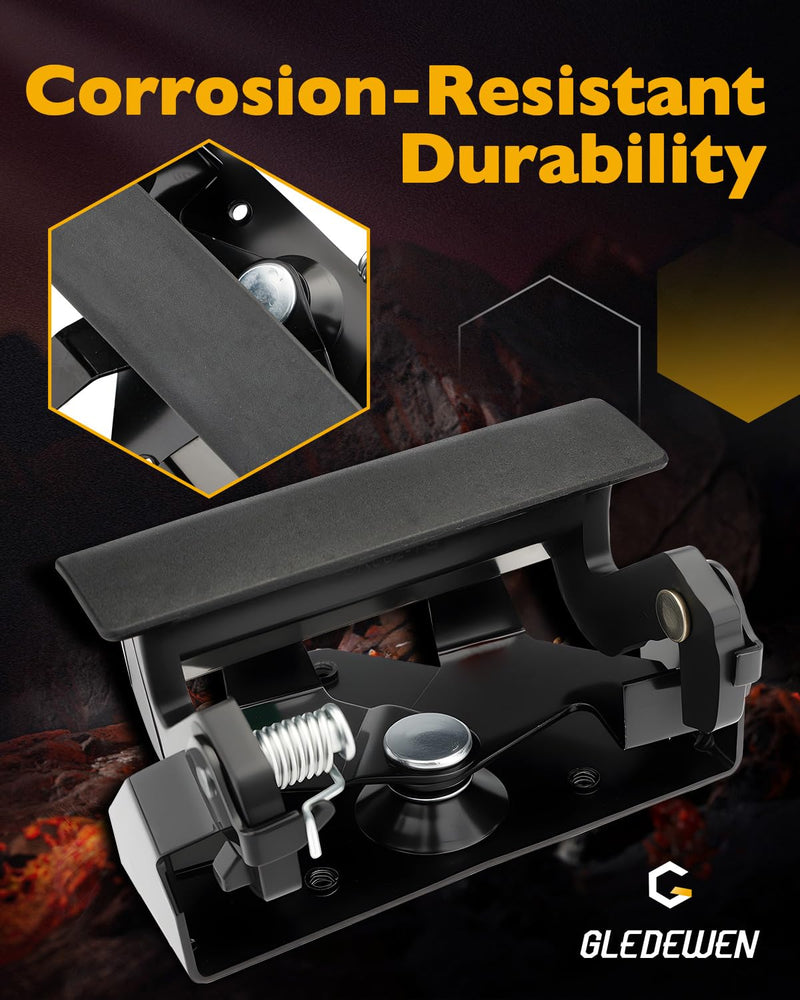 Tailgate Handle Set, Compatible with 1994-2002 Dodge Ram 1500 2500 3500 Pickup, Set of 2 Rear Bed Tail Gate Latch Handle & Bezel Trim with Rod Clips Assembly, Replace# CH1916101, CH1915102, 55074751