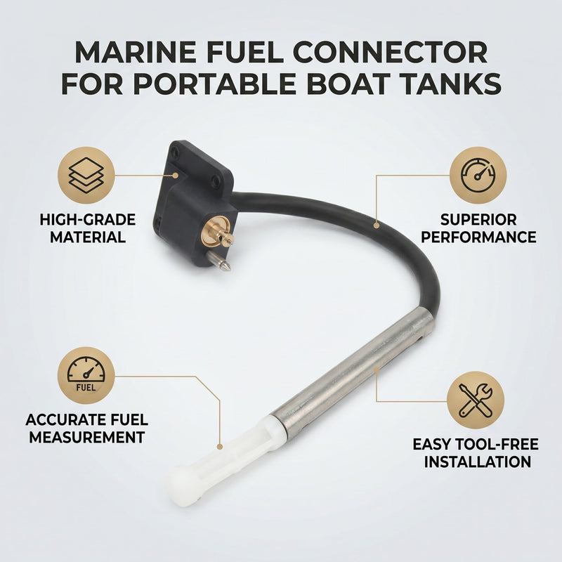 Fuel Tank Fitting, Marine Fuel Tank Connector Portable 12L 24L Boat Fuel Tank Connector Fitting Boat Outboard Engine Accessory