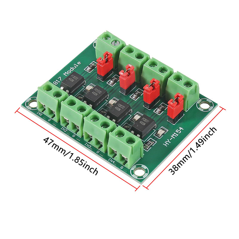 4pcs PC817 4 Channel Optocoupler Isolation Board Voltage Converter Adapter Module 3.6-30V Driver Photoelectric Isolated Module 817 Voltage Isolation Module