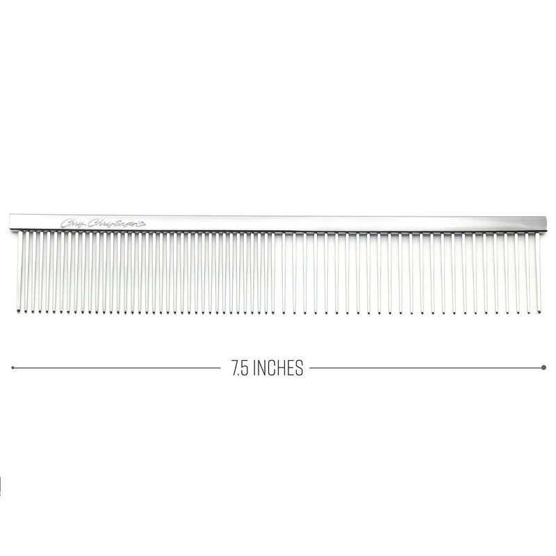Chris Christensen Buttercomb Bundle - 5 in. Face and Feet Fine/Coarse Comb, 7.5 in. Greyhound Style Fine/Coarse Comb, Stainless Steel, Prevents Friction - PawsPlanet Australia