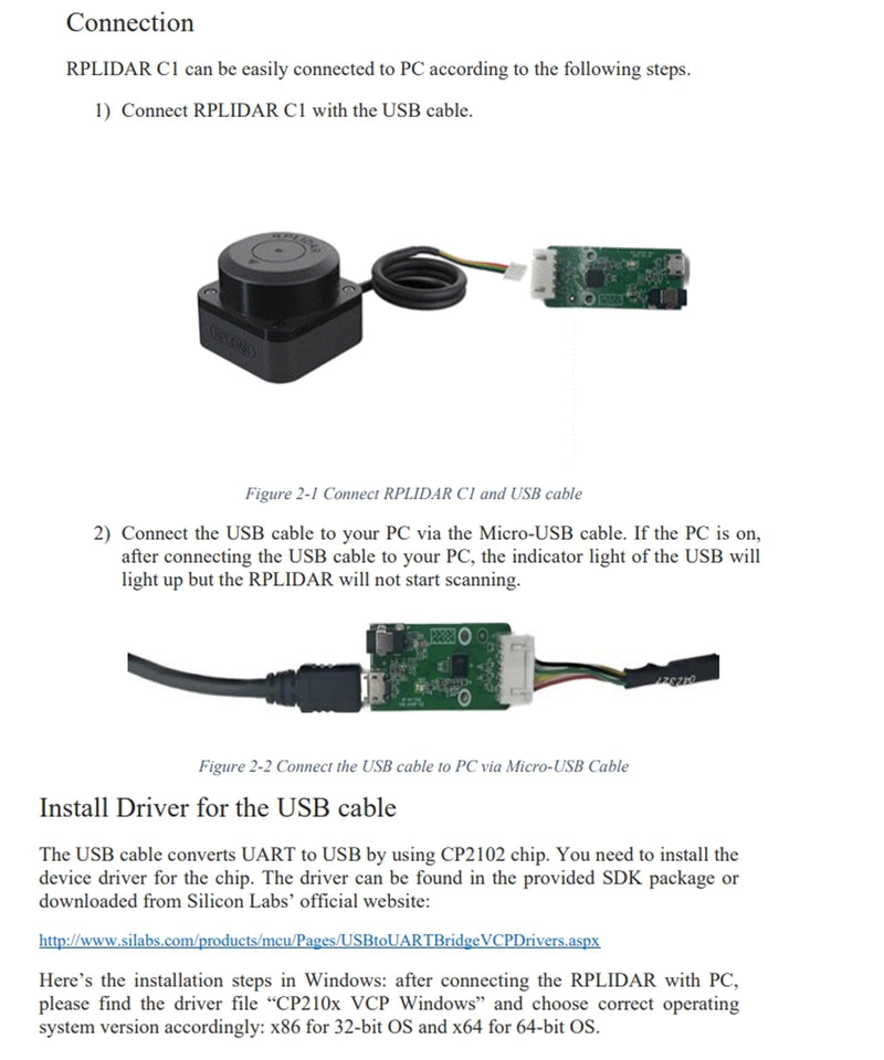 WayPonDEV RPLIDAR C1 360 Degree 2D Lidar Sensor, 12 Meters Scanning Radius Ranging Module Kit, SLAM ROS Robot LIDAR Sensor Scanner for Obstacle Avoidance and Navigation of Robots