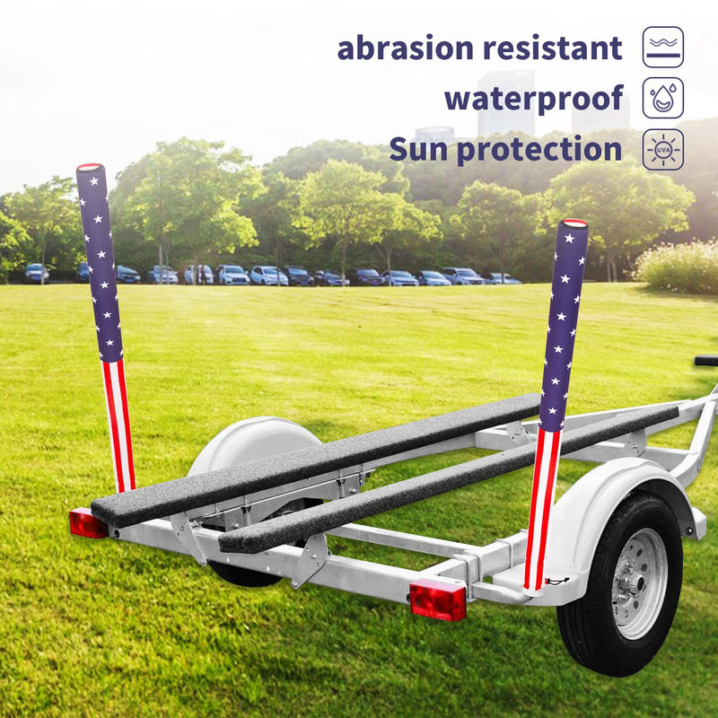 2Pack Boat Trailer Guide Poles Cover, Heavy Duty Neoprene Boat Trailer Guide Pads, Marine Grade Waterproof Trailer Guide Pole Covers with Secure Drawstring, Protect Boat Hull from Scratches (36 Inch) 36 Inch