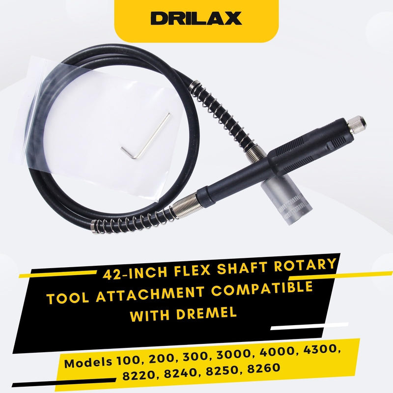 Flex Shaft Rotary Tool Attachment 42 inch for Sanding, Carving, Engraving, Polishing or Cutting Compatible with Dremel Flex Shaft Rotary Tool Attachment Models 100, 200, 300, 3000, 4000