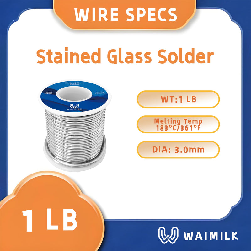 60/40 Solder for Stained Glass 3.0mm (1lb) 1