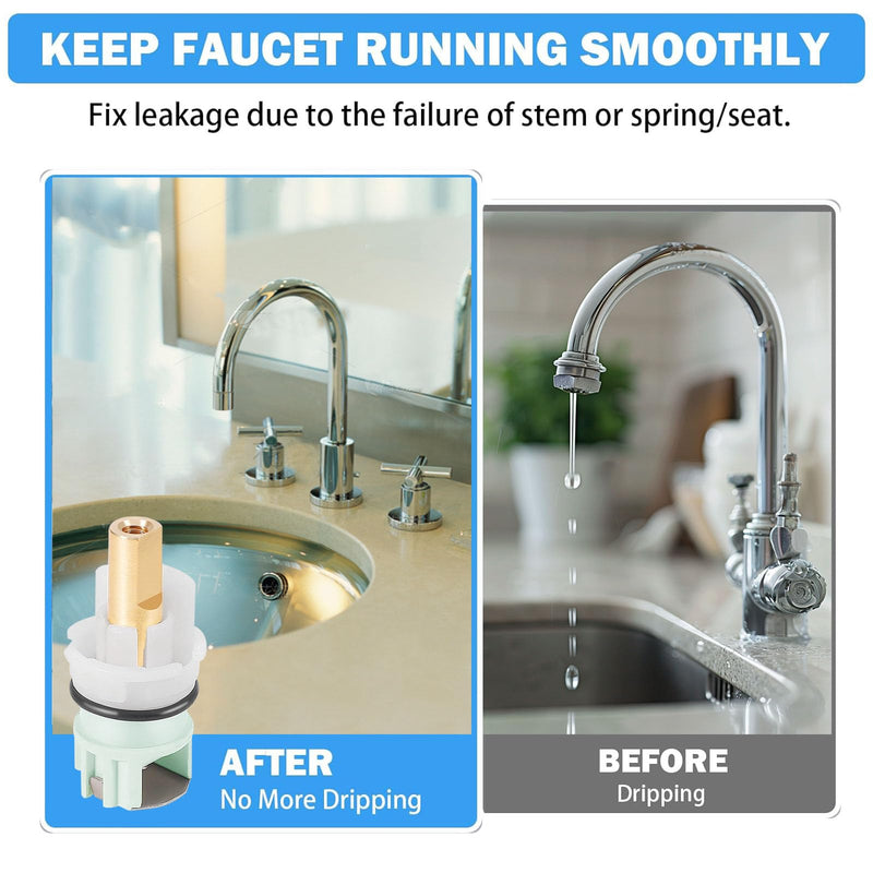 RP25513 Faucet Cartridge Replacement Repair Kit for Delta 2 Pack Shower Valve Stem Assembly with RP4993 Seats Springs, Compatible with Delta Bathtub Sink Bathroom 2 Handle Faucets