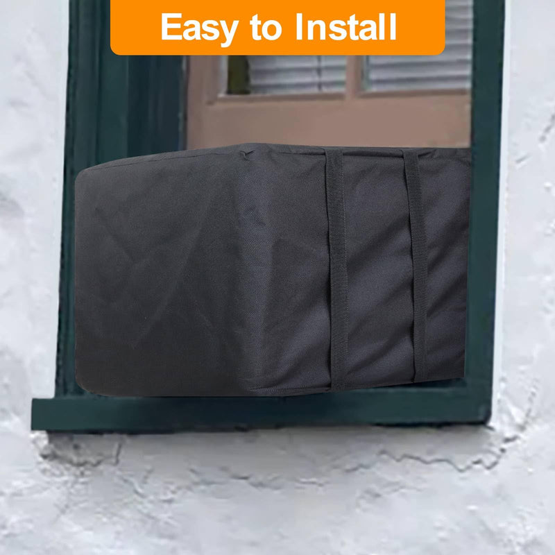 Demao AC Covers for Outside, Air Conditioner Cover for Outside Window AC Unit Cover, 600D Oxford Heavy Duty Waterproof Dustproof Window AC Cover(25.6Wx21Dx18H) 25.6Wx21Dx18H