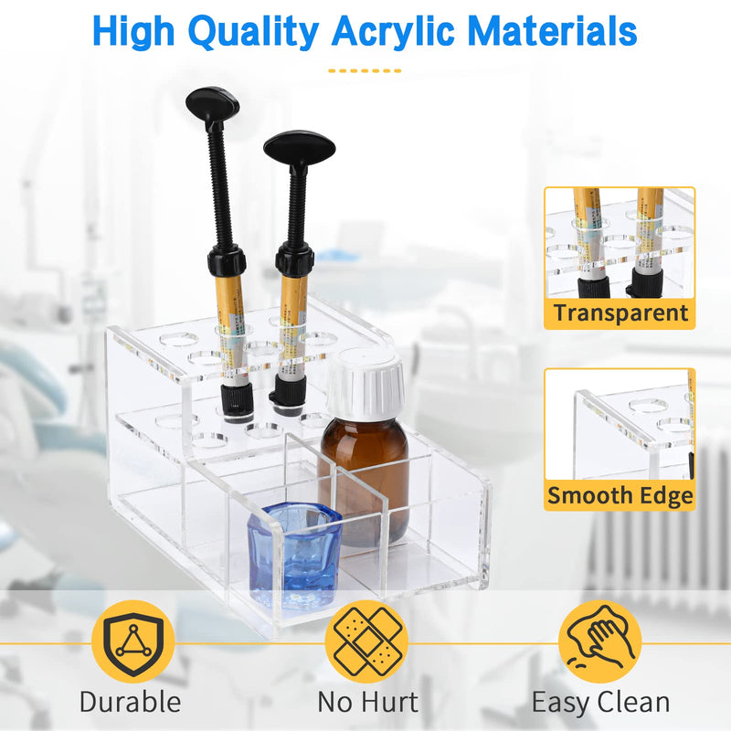 Dental Composite Organizer - Multi-Function Acrylic Organizer for Resin Adhesive Syringes Dental Instrument Holder