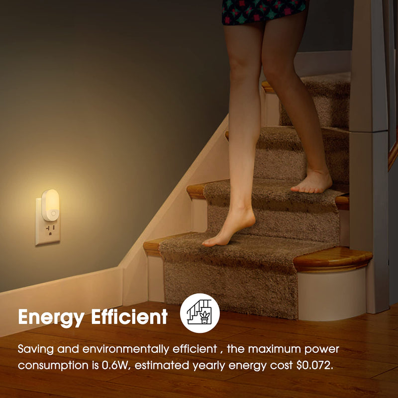 L LOHAS LED Night Lights Plug into Wall, [𝟐 Pack] LED Dimmable Night Light with Light Sensors, 30/60LM Adjustable Brightness Nightlights, Soft White 3000K Automatic Night Light for Kid, Hallway
