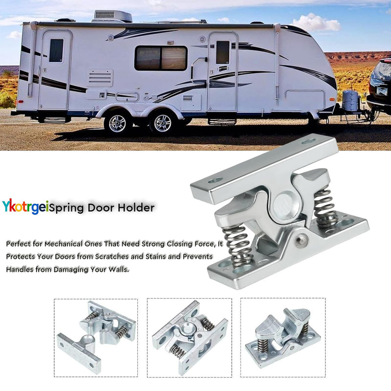 Heavy RV Door Holder Zinc Alloy Trailer Door Latch, Spring Loaded Double Roller Catch Easy Lock Stop for Trailers, Boats, Garage, Cabinets & Home Use with Screws (2 Pcs) 2 Pcs