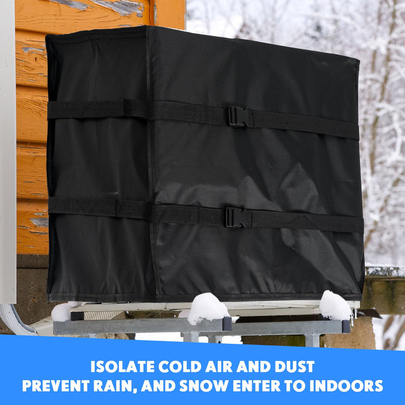 2 Pcs Window AC Cover, White&black, Inside 17"x14", Outside 17"x12" Inside 17"x14", Outside 17"x12"