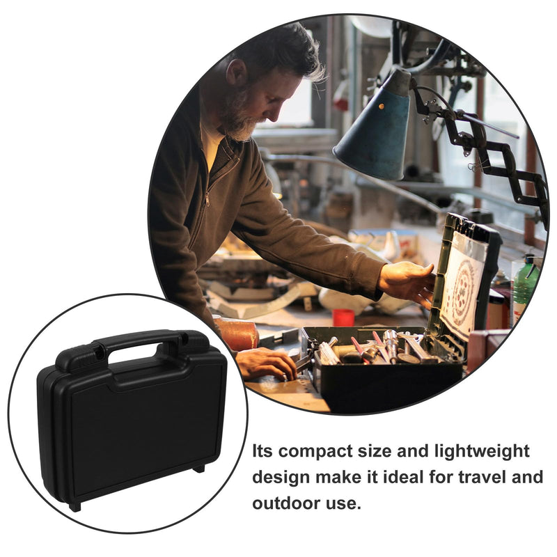 ARTIBETTER Portable Toolbox Storage Case Black Pp Plastic Tool Box with Reinforced Corners and Locking Mechanism Compact Carrying Case for Travel and Outdoor Use