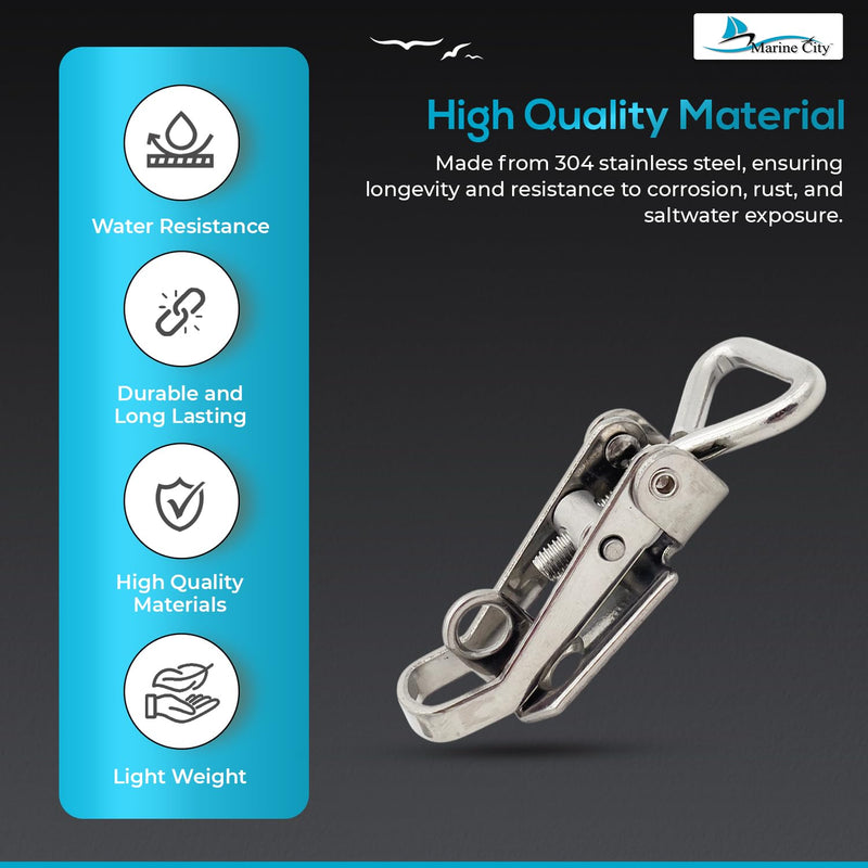 MARINE CITY Lockable Hatch Fastener, 304 Stainless Steel, Adjustable Length, Corrosion-Resistant, Compact Design,Ideal for Boats, Yachts, and RVs Small