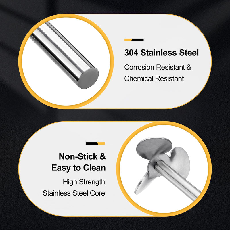 3 Bladed Propeller Stirring Rod, 304 Stainless Steel, 350mm Length, 8mm Shaft, 50mm Impeller for Laboratory Overhead Stirrer