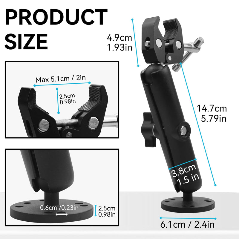 Trolling Motor Anti-Vibration Stabilizer Bracket, 360° Adjustable, Fits 2" Bars, Secure Lock Support for Minn kota Terrova/Ulterra/PowerDrive, Tough-Claw Trolling Motor Shaft Securely