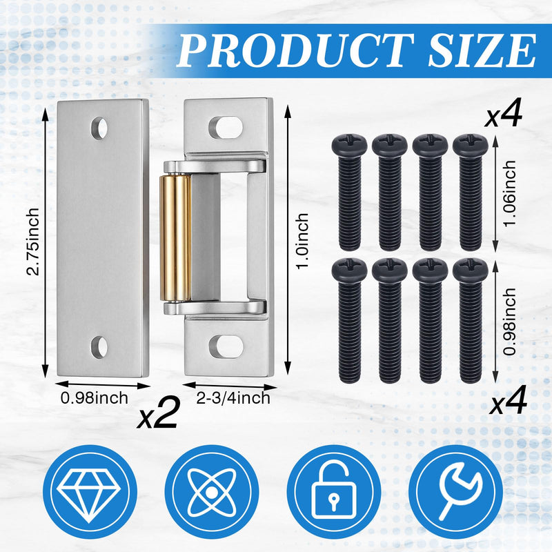 MorningRo 2 Sets Surface Mounted Roller Strike Plates, Sliver Rim Strike with Metal Shim Plates and Screws for Commercial Exit Doors, Panic Bar Exit Devices, Push Bar Door Hardware Replacement Silver