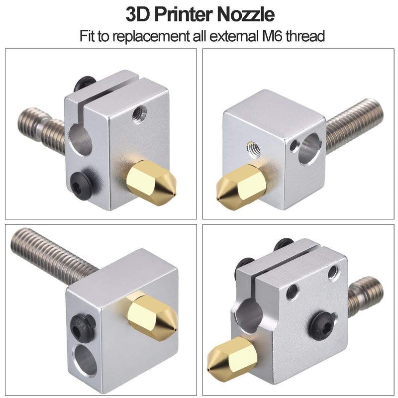 25 pcs 0.4MM Ender 3 Nozzle MK8 3D Printer Extruder Brss Nozzle for Creality Ender 3 v2 Ender 3 pro Ender 5 CR-10 etc