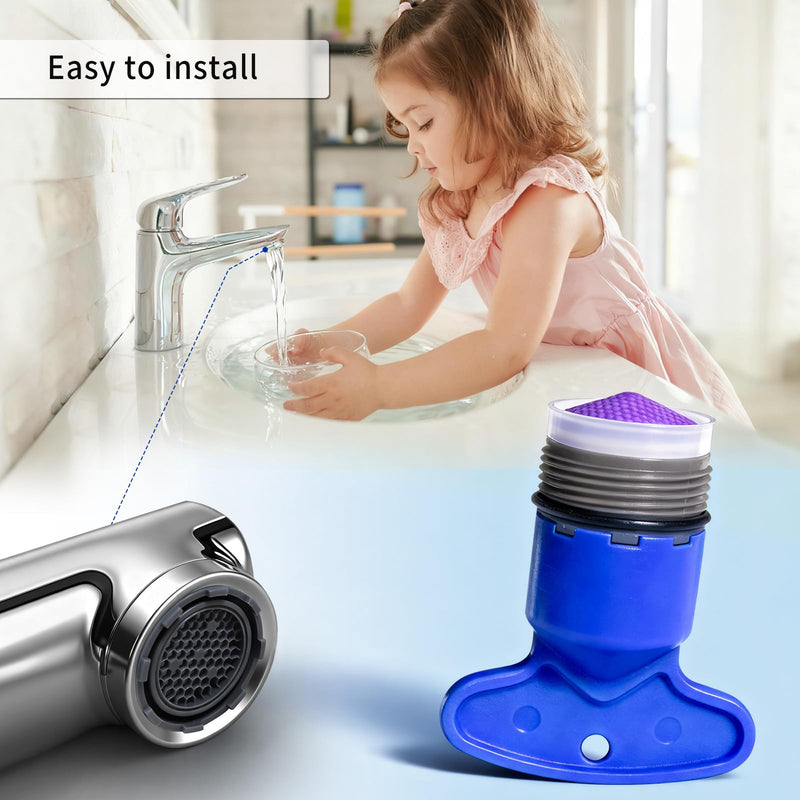 Faucet Aerator M16.5 with Key Removal Wrench Tool Replacement Parts for Kitchen & Bathroom Sink Aerator 1.5GPM for Delta for Moen for Kohler JR 4Pcs (2 Sets)