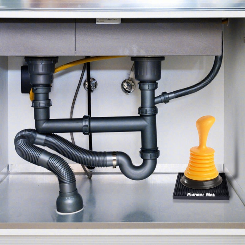 Plunger Tray - Fast-Drying Air Mat for Toilet Plunger Storage - Catches Drips & Moisture, Dries Quickly - Plunger Holder Only