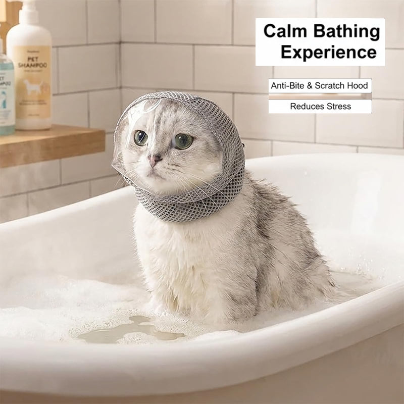 Adjustable Cat Muzzle for Grooming and Cat Nail Trimming Check,Biting Prevention, Pet Nail Clippers, Nail File.