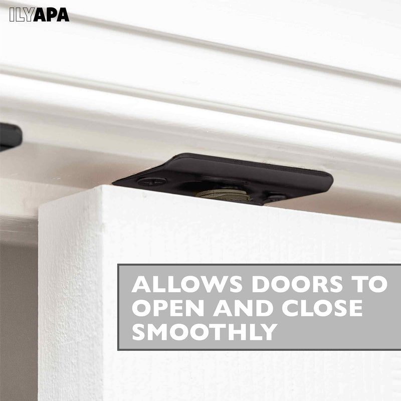 Ilyapa French Door Ball Catch - 4 Pack Oil Rubbed Bronze Closet Door Adjustable Screw in Ball Catch Latch for Kitchen Pantry, Laundry Room, Mud Room 4 Pack Adjustable