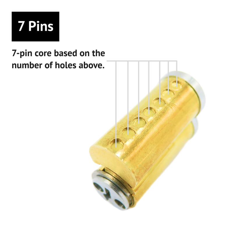 elox SFIC IC Core Cylinder Fits Stanley, Dorma Kaba, Arrows, Best, Falcon Standard, Best A Keyway,7 pins, Without housing, core and Keys only 1