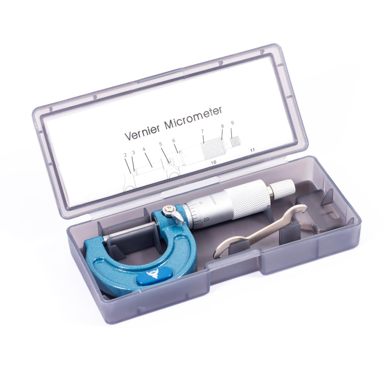PEC Tools 0-1" Outside Micrometer | Industrial-Grade Precision, Hardened Steel, Ratchet Stop, Carbide-Tipped Measuring Faces, For Machining & Engineering 0-1“