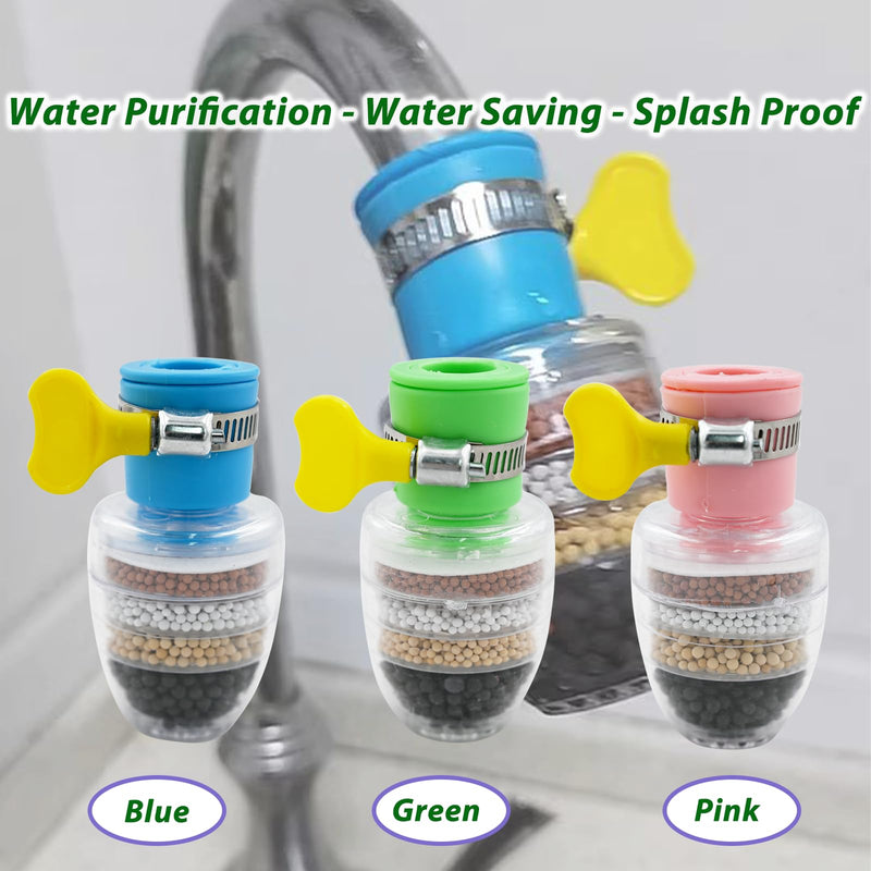 3 Pcs Faucet Water Filter,6 Layer Cartridge Activated Carbon Filters Water Filter Faucet, Water Filter Replacements for Sink Applicable 1/2inch - 3/4inch Faucet 3PCS