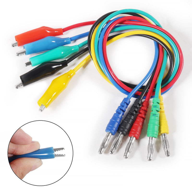 20pcs Test Lead Kit Alligator Clip to 4mm Banana Plug Test Probe Back Probes Kit Test Pins for Automotive Repair Inspection Tools Set Test Probes Leads