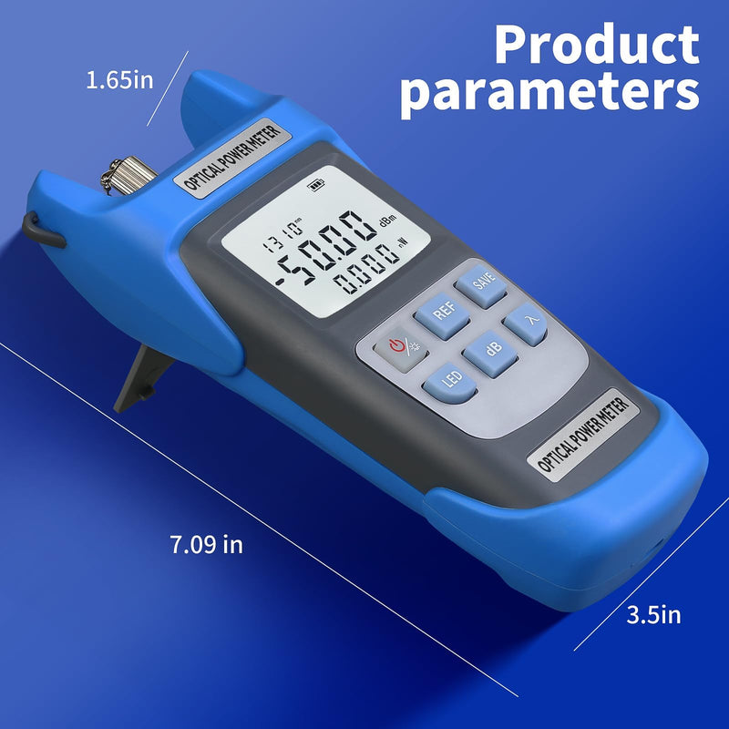 2-Piece Rechargeable high-Precision Optical Power Meter A-C510A (-50~+26dBm) Fiber Tester & Fiber Optic Test Pen 15,Suitable for SC/FC/ST/LC Interface, with 1 FC-LC Adapter