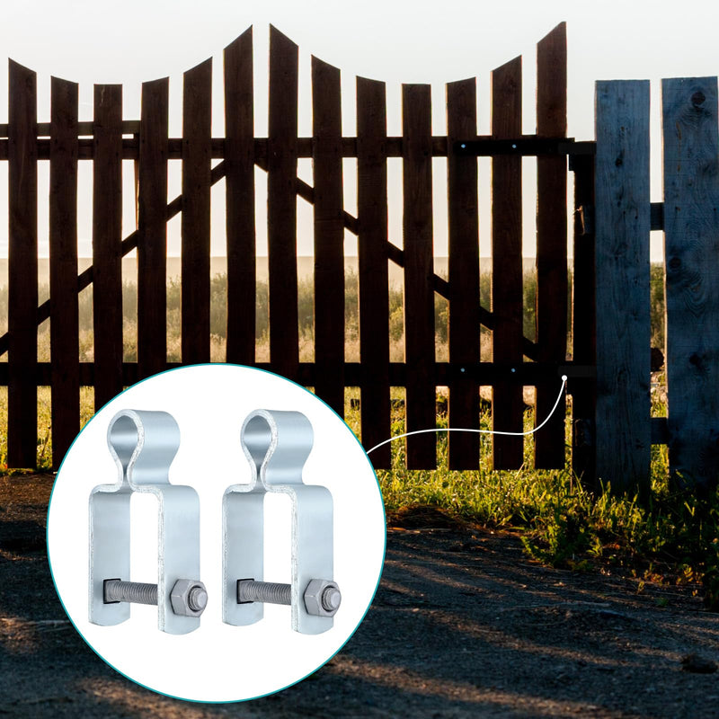 2 Pcs 1-1/2" x 1-1/2" Square Post Female Hinges 5/8'' Pintle Square Chain Link Fence Gate Post Galvanized Steel Hinge with Bolts and Nuts for Repairing and Replacing Fence Gate(Silver) Silver 1-1/2'' x 1-1/2''