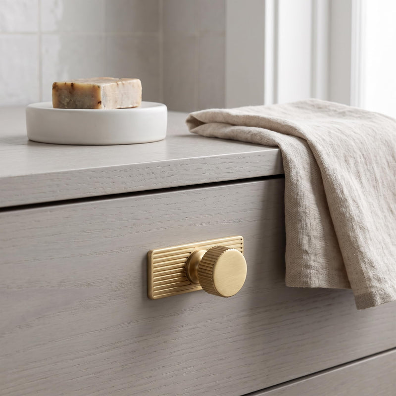 Goo-Ki Champagne Bronze Zinc Alloy Cabinet Large Knob with Backplate - Single Hole Center Cabinet Pull Hardware for Bedroom, Kitchen, 6 Pack 9596-G BackPlate G Large