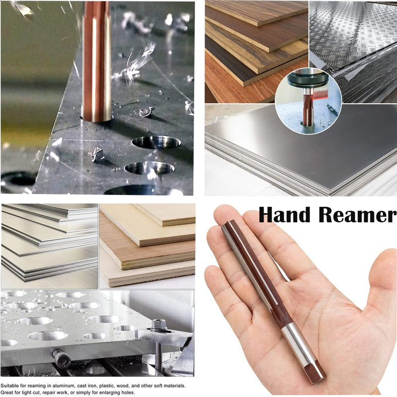 Utoolmart Hand Reamer 15mm Alloy Tool Steel H8 6 Straight Flutes 9Crsi Hand Milling Cutter Tool 1pcs