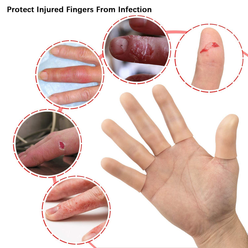ANCIRS Gel Finger Support Protector Gloves, Gel Finger Cots/Covers - Different Sizes Silicone Fingertips for Hands Cracking, Eczema Skin (20pcs) 20 Count (Pack of 1)