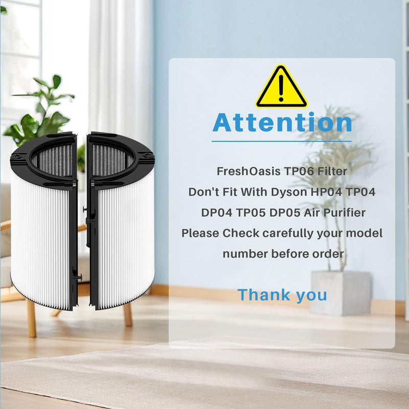 360° Combi Glass Hepa + Carbon Air Purifier Filter Compatible with Dyson TP09