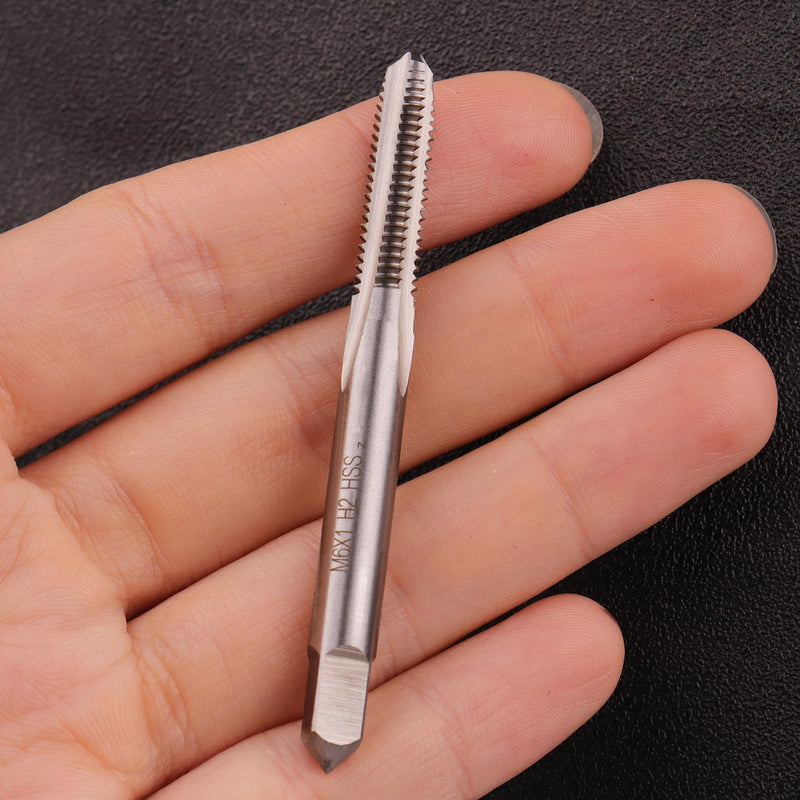 Metric Machine Tap,2pcs M6 x 1.0mm HSS 6542 Straight Flutes Screw Tapping Threading Machinist Repair DIY Tool